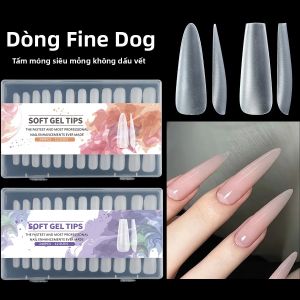 240 Chiếc Móng Tay Giả Dạng Gel Mềm Lì Phủ Kín Kiểu Dáng Stiletto Hình Quan Tài Tự Làm Dạng Viên Nang Dành Cho Ngón Tay