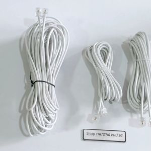 Cáp điện thoại 2 tim dài 1m / 2m / 3m / 5m / 10m / 15m / 20m / Đầu bắm sẳn (Cáp 2 tim -  2 line - RJ11)