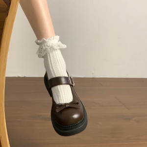 Korean Style Mary Jane Flat Shoes Womens Thick Bottom round Head College Style Summer New Retro Shoes for Young People