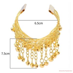 Engraved Folk Dance Tassel Wide Bangle