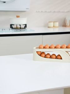Slide Type Egg Carton Double Automatic Egg Roller Kitchen Countertop Drop Proof Egg Storage Box