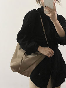 Konishi Homemade Loose Feeling Normcore Environmental-Friendly Nylon Shopping Bag Shoulder Bag Bucket Big Bag Large Capacity Portable