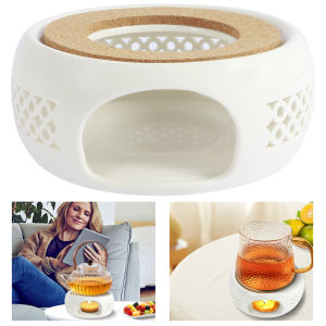 Ceramic Teapot Warmer Holder Base Hollow Ceramic Teapot Heater Base Practical Tea Coffee Water Warmer Candle Heating Base Holder