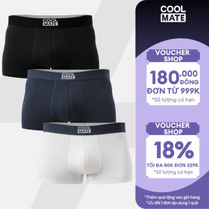 COMBO 3 Quần lót sịp đùi boxer nam Trunk Bamboo kháng khuẩn cao cấp Coolmate