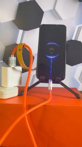 RII 120W Type C with 6A Adapter Original Fast Charger Liquid Silicone Cable Led Light Compatible with Android Phones