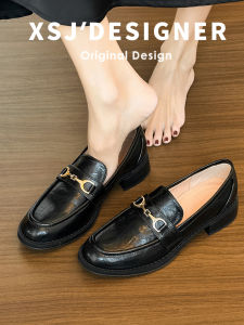 LIQIXIEFANG | Leather Mid Heel Silent Loafer