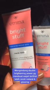 Emina Bright Stuff for Acne Prone Skin Face Wash 100mL/50mL - Sabun Muka Mencerahkan Untuk Kulit Mudah Berjerawat