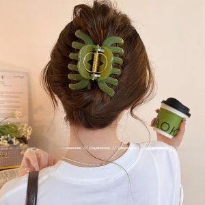 กิ๊บติดผมรูปสัตว์ฉลามขนาดใหญ่สำหรับผู้หญิง สไตล์เกาหลี ทรงเรขาคณิต สัมผัสหรูหรา กิ๊บติดผมทรงสี่เหลี่ยม สัมผัสหรูหรา