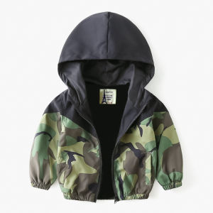 Rolanko Toddler 2-7 Years Boys Jacket Baby Cute Dust Coat Outerwear Kids Zip Hooded Windbreaker Casual Jacket