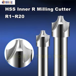 TUOZ HSS Corner Rounding End Mill R Angle Fillet Radius Quarter Circle Cutter R1 R1.5 R2 R3 R4 R5 R6 R8 R20 Milling Machine Tool