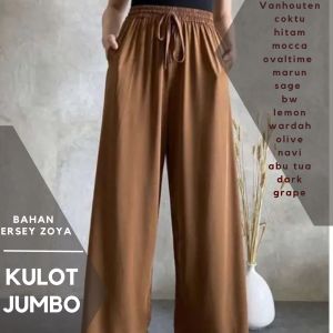 kulot jerdey jumbo kulot high waist bahan jersey zoya lembut adem xl sampai xxxl