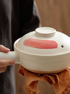 Japanese Style Ceramic Stove Top Cooking Pot with Handle Small Size for Soup And Rice Cooking Gas Stove Special Use Pot