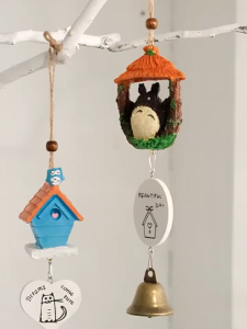 Creative Japanese Retro Totoro Wind Chime Car Pendant Home Balcony Door Decoration Gifts