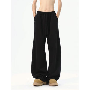 ZHUOCAN | Navy Blue Scythe Cut Relaxed Fit Trousers