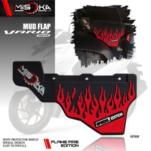 Misoka Mud Flap Vario 160Penahan LumpurAksesoris Motor HondaRubber Karet Murah Keren Variasi Api