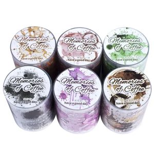 1 Cuộn Băng Keo PET 50mm * 2m Dòng Băng Keo Ghi Nhớ Theo Chủ Đề Cà Phê Băng Keo Dán Ghi Chú Chất Liệu Có Thể Truy Tìm Được Cho Đồ Dùng Văn Phòng & Trường Học