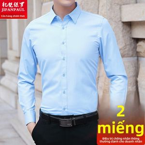 JIFANPAUL | Áo Sơ Mi Nam Màu Xanh Dương Nhạt Dành Cho Công Việc Và Thường Ngày