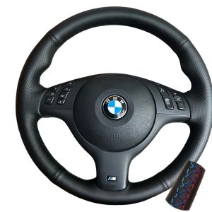 Custom Hand Stitched Microfibre Leather Car Steering Wheel Cover For BMW E46 E39 330i 540i 525i 530i 330Ci M3 2001-2014
