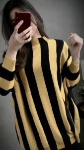 OVERSIZE TOP Atasan Rajut Wanita Terlaris | Atasan Rajut Belang Jumbo