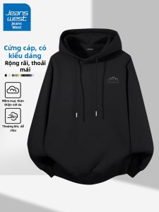 Jeanswest | Áo Hoodie Dày Đen Phong Cách Ngoài Trời