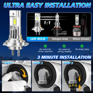 2PCS h7 LED Canbus Headlight 50000LM High Bright Upgrade CSP 3570 H7 Fog Lamp Car Led Light Bulbs 6000k White With Cooling Fan