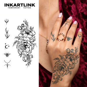 Henna Finger Tattoo (12) Temporary TattooLasts To 15 Days New Technology Magic Waterproof Semi Permanent Sticker.
