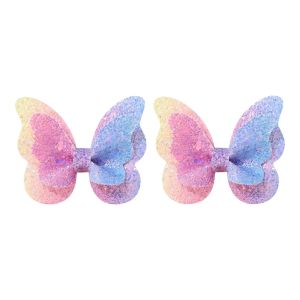 Kẹp Tóc Hình Bướm Đôi Đính Sequin Dễ Thương Cho Bé Gái Kẹp Tóc Nơ Tự Làm Phụ Kiện Tóc Trẻ Em Họa Tiết Hình Học Chất Liệu Polyester