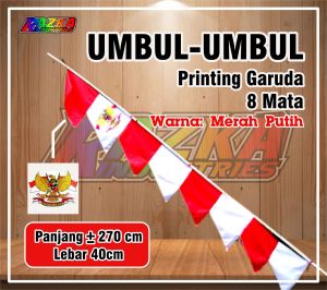 (1PIS) BENDERA UMBUL UMBUL 17 AGUSTUSAN BAHAN KAIN PLYESTER/PELES 26CM