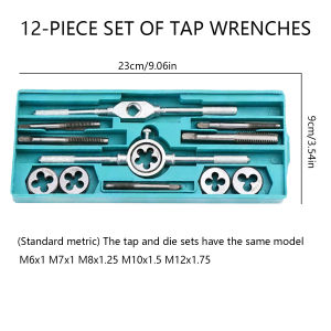 【2026 New】12/20Pcs Hand Tap and Die Set Metric M3-M12 Carbon Steel Forged Heat Treated Thread Repair Tool for DIY Mechanic