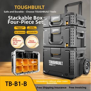 Toughbuilt | Stackable Tool Box Set Accessories Storage Organizer Trolley