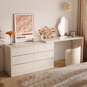 Dressing Table With DrawerWith Cabinet  Dressing Table 2 in 1 INS Vanity Table  Cabinet Desk Bedside Cabinet Ins style Simple Modern Dressing Table