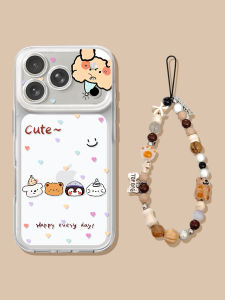 YOUSIDUN | Clear Cute Cartoon Animal Full-coverage Phone Case with Lanyard