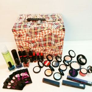 Tặng 1 hộp mặt nạ Hàn Quốc Farmstay 10 miếng -Thanh lý Bộ cốp và mỹ phẩm - Set trang điểm Hàn Quốc 37 /25 món makeup cá nhân chuyên nghiệp chính hãng kèm cốp Hana đựng đồ phun xăm nail mi mỹ phẩm cao cấp size 30x20x25 cm