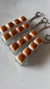 Bandai | Bread Keycap Stress Relief shine Clicker Keychain Mechanical Keyboard Button Decompress Fingertip Keyring fidget toy sensory toy