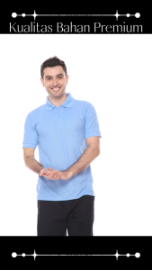 Polo Shirt Polos Lengan Pendek Esperanza - Warna Biru muda