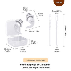 Swimming Earplugs Spiral Silicone Waterproof Anti-lost with Cord Full Set for Swimming and Diving
