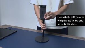 【Local delivery】ZOOMEDIN Portable Monitor Stand - Choose VESA Mount (75x75mm) or Clip Cradle Rotating Portable Monitor Stand Height Adjustable VESA Mount Free Standing Low Profile Desk Holder for 13.3"-17.3" Monitors Tablets or  Mobile PhonesTablets