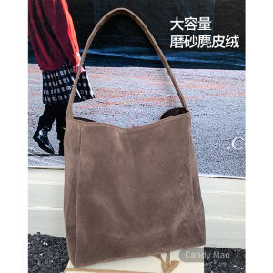2024 New Arrival Frosted Suede Bucket Bag for Women Retro Ins Style Shoulder Underarm Bag Large Capacity Versatile Work Clothing