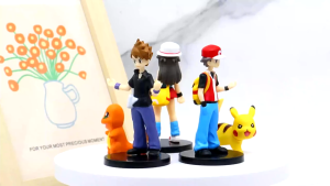 Bộ 8 Mô Hình Nhân Vật Pokemon Pikachu Gengar Hitokage Và Các Huấn Luyện Viên Cao 8cm Mô Hình Decor Trang Trí