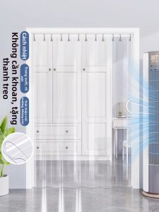 SHULIAN | No Drilling Transparent Windproof Kitchen And Living Room Divider Curtain