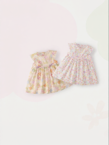 Jelly Baby | Đầm Nữ Bông Cotton Tay Bồng Hoa Văn Ngọt Ngào