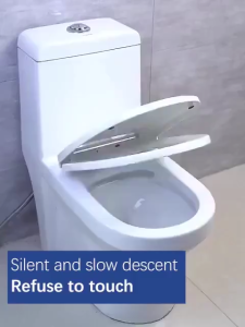 Soft Close Toilet Seat Cover Silent SlowClose Quick‑Release Thickened Impact‑Resistant Toilet Lid for Household Bathroom