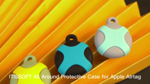 Silicone Case for AirTag with Keychain Ring Meokkaebi Waterproof Anti-Scratch Tracker Cover Compatible with AirTags 2021 for s Keys Luggage Backpacks