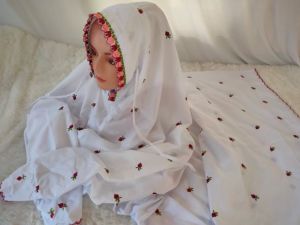 MUKENA TERUSAN BORDIR BUNGA MELINGKAR POLINO RUKUH LAJURAN CANTIK & KEKINIAN | MUKENAH LAJUR LANGSUNG TERUS BORDIR SERIBU BUNGA