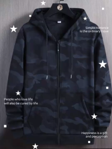 #078#L-5XL# เสื้อแจ็คเกตผู้ชายแบบมีฮู้ดซิปหน้าสไตล์เกาหลีเสื้อกันหนาวผู้ชายผ้าโพลีเอสเตอร์เนื้อผ้าระบายอากาสได้ดีใส่สบายใส่ได้ทุกโอกาส