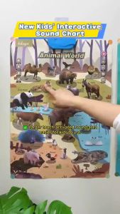 Interactive Talking Cards Audible Wall Charts Early Cognitive Development Baby Literacy Phonics Alphabet Voice Reading Enlightenment Toys
