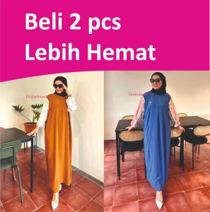 Dress Lebaran Aesthetic kombinasi rayon premium ld 120 Sarah ( Paket Usaha ) 2 pcs