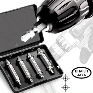 Kit Extractor Screw Remover | Pencabut Skrup Rusak | Taffware | S2 | Silver