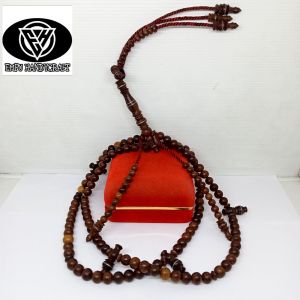 tasbih tijani kayu Kelor emas benang rajut