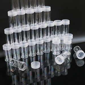 钻石画圆瓶装钻收纳盒 新款透明DIY米珠盒大号瓶子饰品分钻盒工具